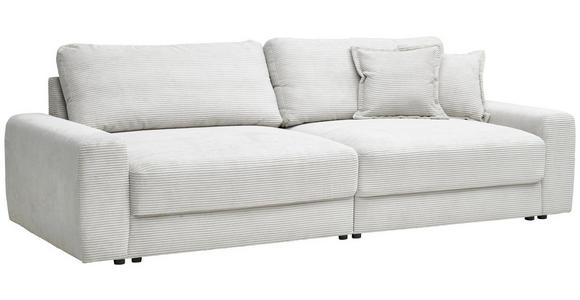 BIGSOFA Cord Creme - Creme/Schwarz, MODERN, Kunststoff/Textil (278/93/112cm) - Carryhome