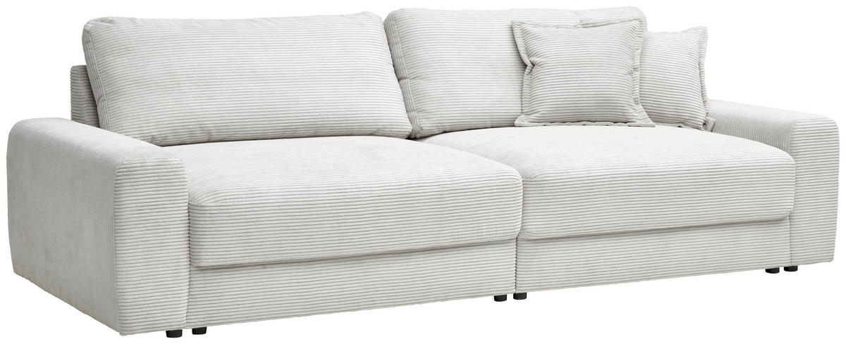 BIGSOFA Cord Creme  - Creme/Schwarz, MODERN, Kunststoff/Textil (278/93/112cm) - Carryhome
