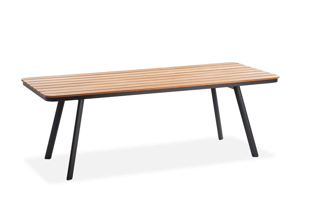GARTENTISCH 220/95/76 cm Holz rechteckig  - Anthrazit/Teakfarben, Design, Holz/Metall (220/95/76cm)