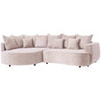 ECKSOFA in Chenille Beige  - Beige/Schwarz, Design, Kunststoff/Textil (194/307cm) - Carryhome