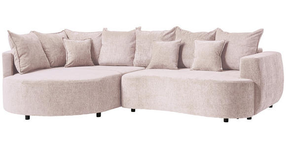 ECKSOFA Beige Chenille - Beige/Schwarz, Design, Kunststoff/Textil (194/307cm) - Carryhome