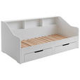 AUSZIEHBETT 90-180/200 cm  in Weiß  - Buchefarben/Weiß, KONVENTIONELL, Holzwerkstoff (90-180/200cm) - Carryhome