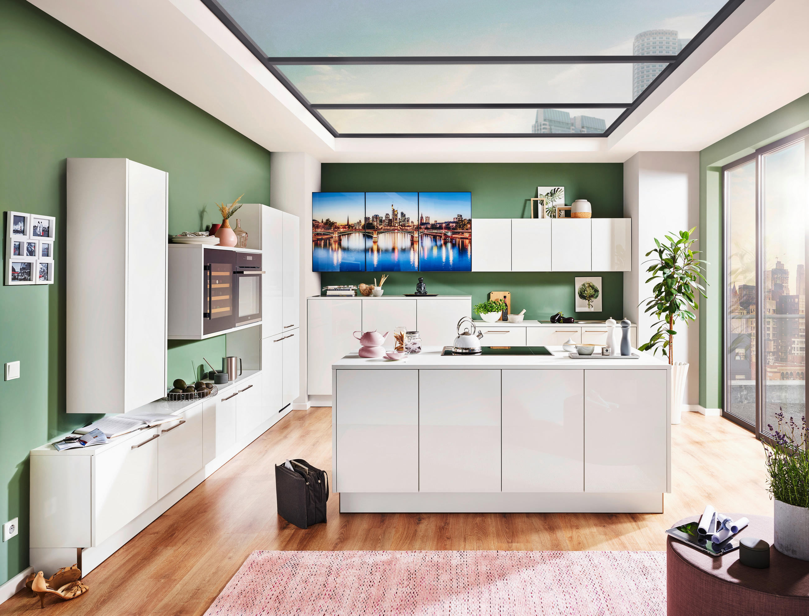 EINBAUKÜCHE DK305  - Weiß, Design, Holzwerkstoff - Dieter Knoll