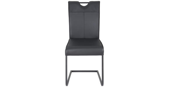 SCHWINGSTUHL in Stahl Echtleder pigmentiert - Schwarz, Design, Leder/Metall (46,5/98/62cm) - Novel