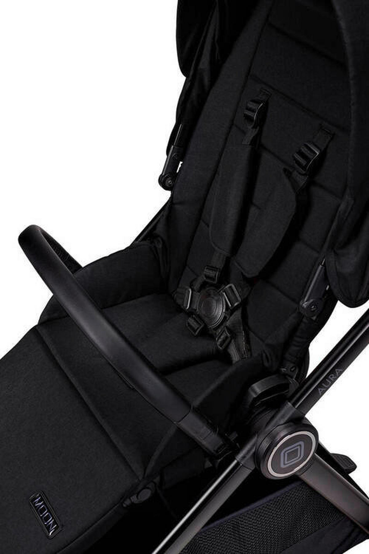 KINDERWAGENSET  Aura Set  Onyx Melange  - Schwarz, Basics (140/61/115cm) - Moon