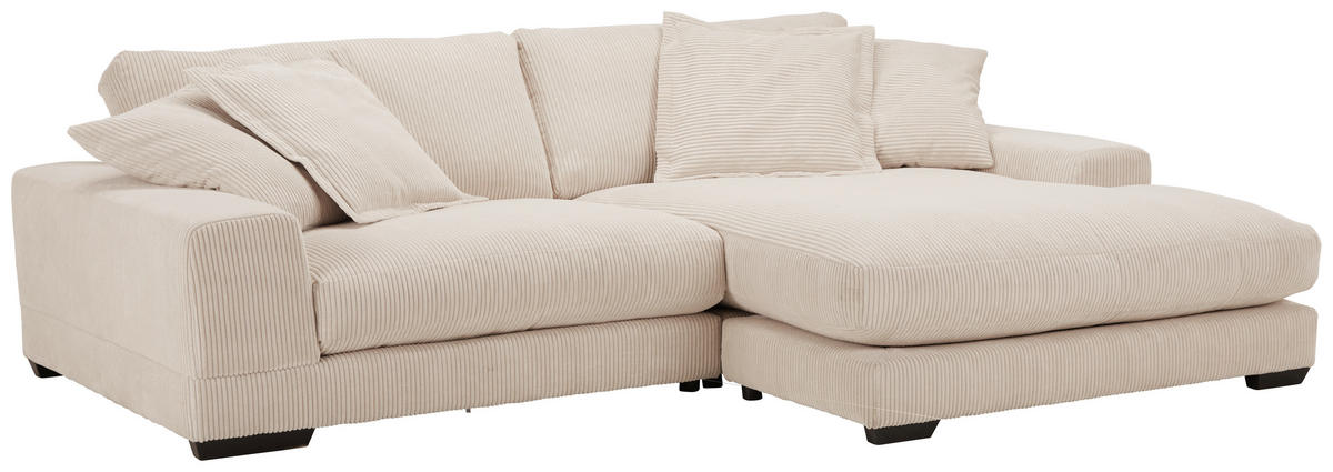 HÖRNSOFFA i manchester beige  - beige/vit, Romantik / Lanthus, trä/textil (280/190cm) - MID.YOU