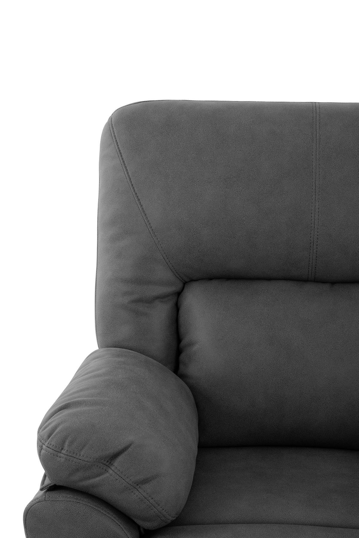 RELAXSESSEL Mikrofaser    - Schwarz/Grau, KONVENTIONELL, Textil/Metall (89/99.5/94cm) - Livetastic