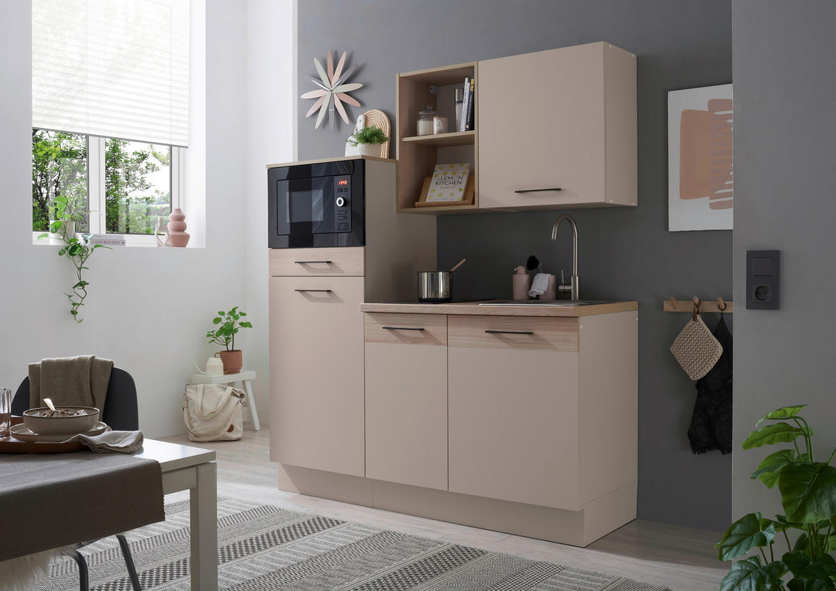 KUHINJSKI BLOK BREZ APARATOV - kašmir/črna, Basics, kovina/leseni material (165cm) - MID.YOU