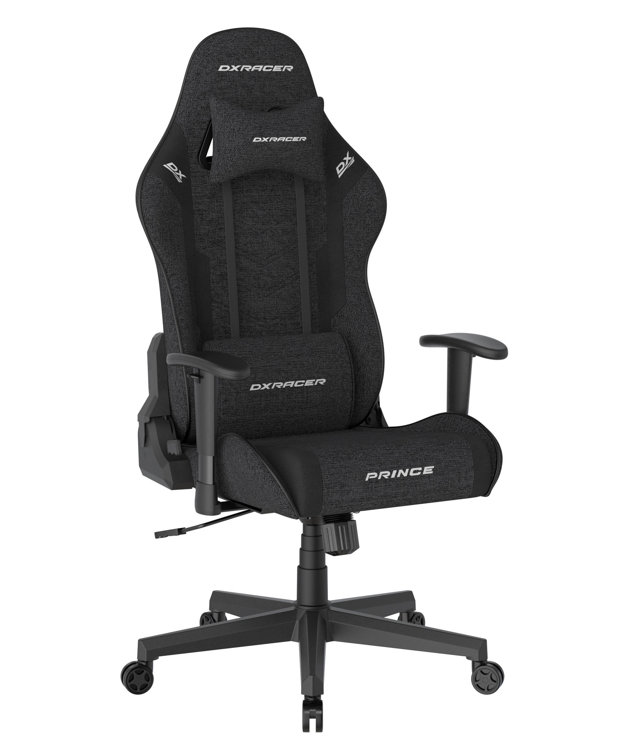 GAMINGSTUHL Schwarz Textil   - Schwarz/Weiß, KONVENTIONELL, Kunststoff/Textil (70/132/70cm) - Dxracer