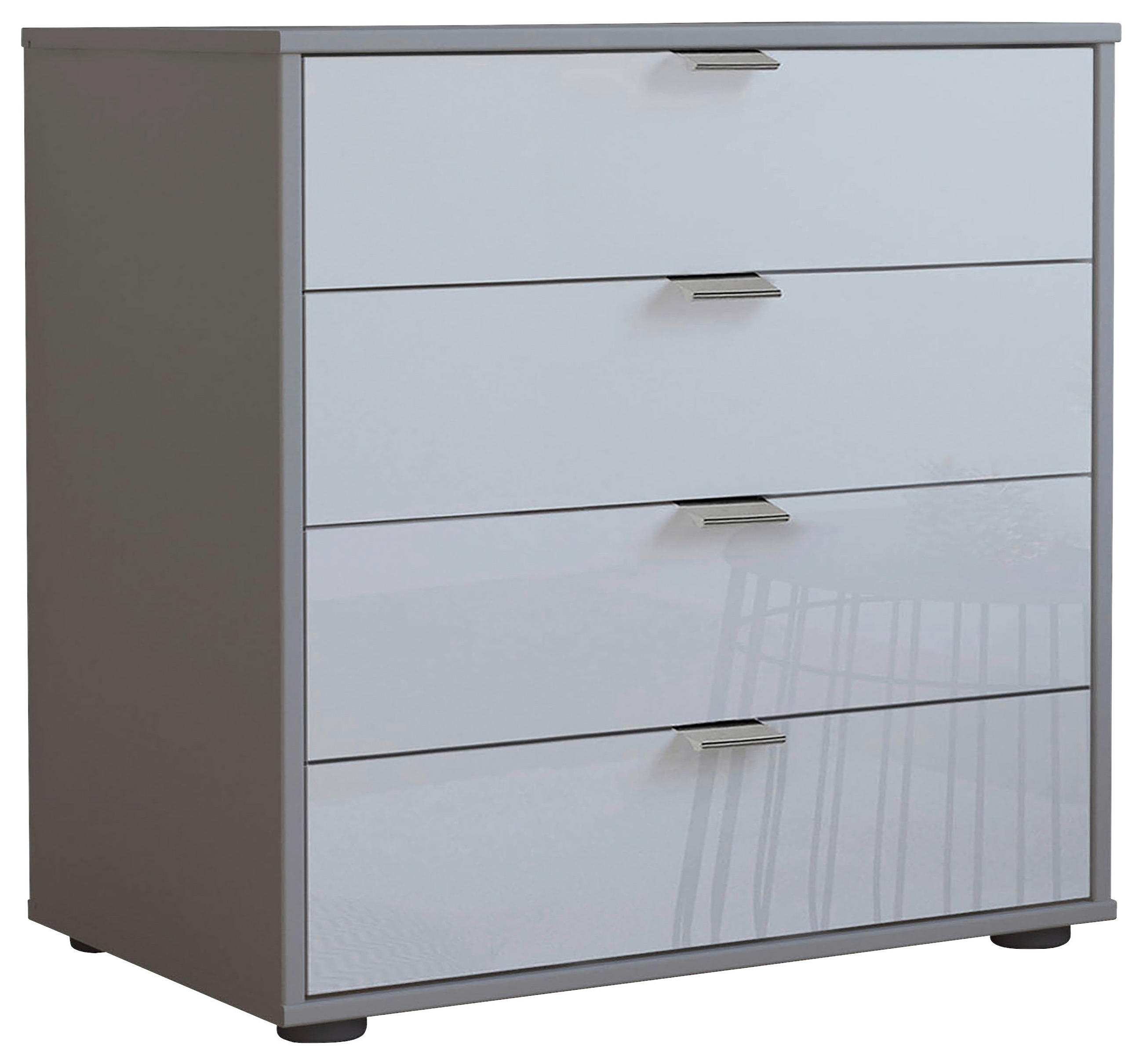 KOMMODE  in 80/70/43 cm  - Chromfarben/Schwarz, KONVENTIONELL, Glas/Holzwerkstoff (80/70/43cm) - Dieter Knoll