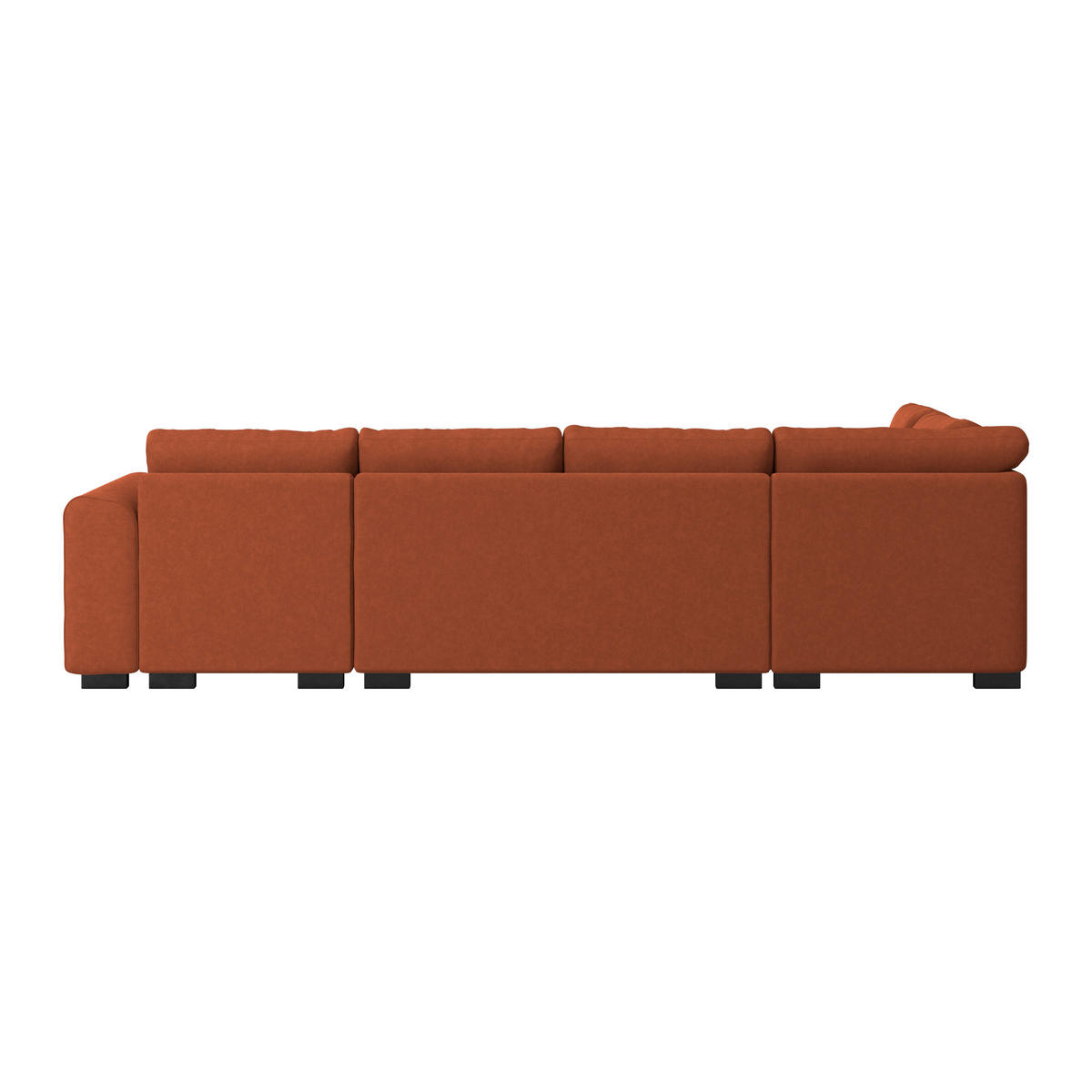 WOHNLANDSCHAFT Terracotta Mikrofaser  - Terracotta/Schwarz, MODERN, Kunststoff/Textil (178/305/155cm) - P & B