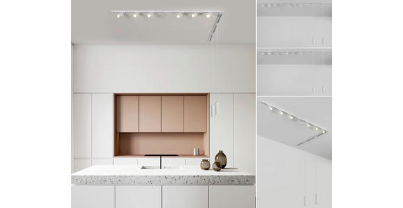 SCHIENENSYSTEM - Chromfarben/Weiß, Trend, Kunststoff/Metall (262cm) - Novel