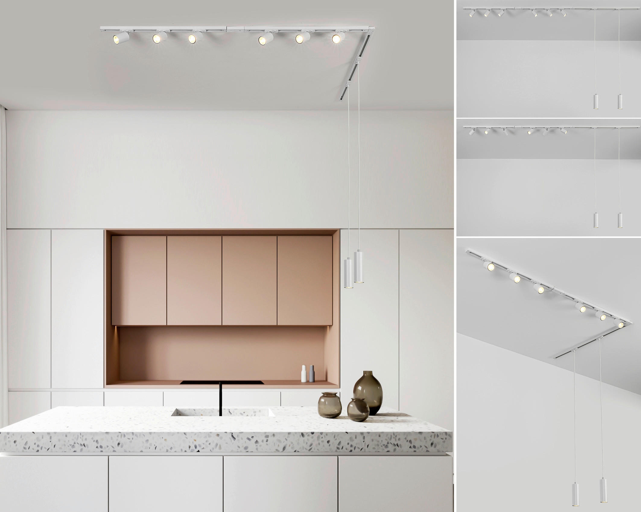 DECKENLEUCHTE 262 cm   - Weiß, Trend, Kunststoff/Metall (262cm) - Novel