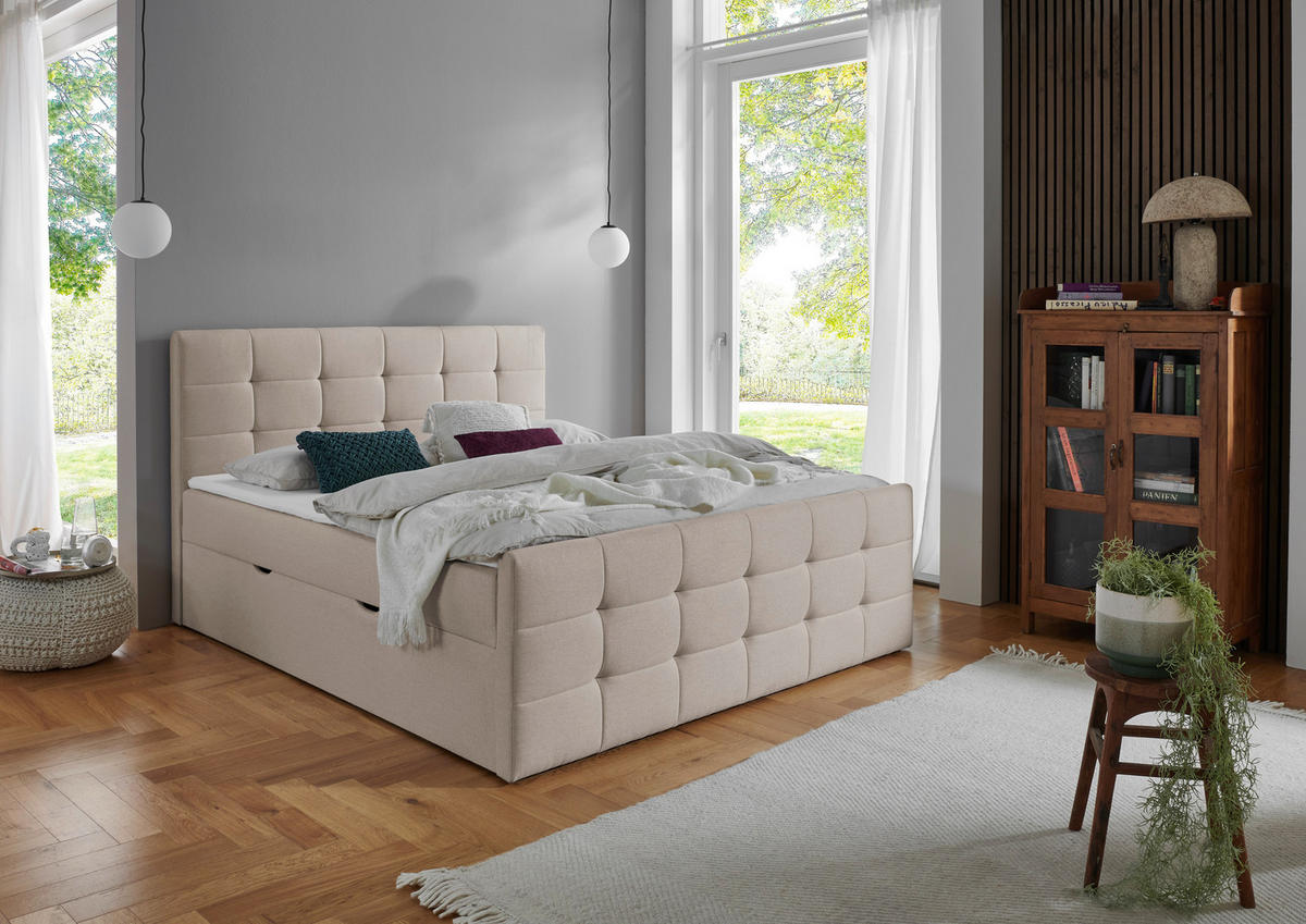 BOXBETT 180/200 cm  in Beige  - Beige, Basics, Textil (180/200cm) - Boxxx