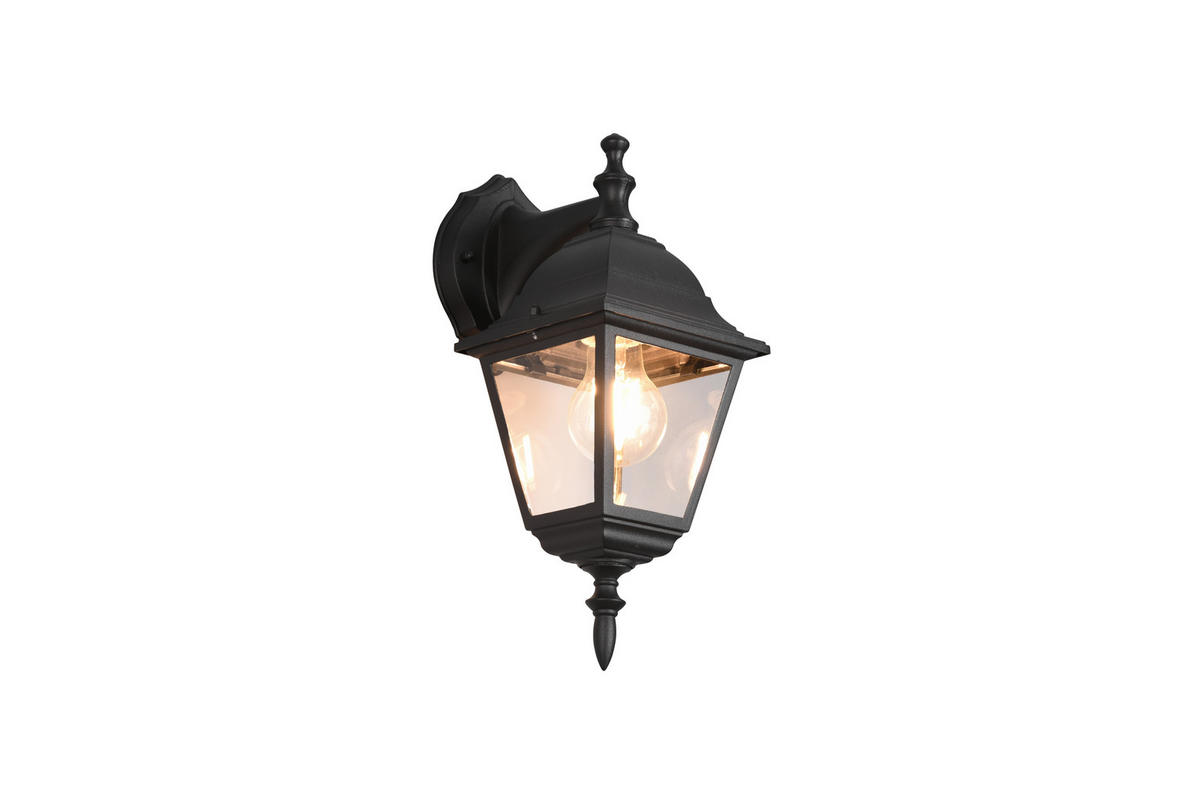 AUSSENWANDLEUCHTE - Klar/Schwarz, Konventionell, Glas/Metall (14/19/34cm) - Trio Leuchten