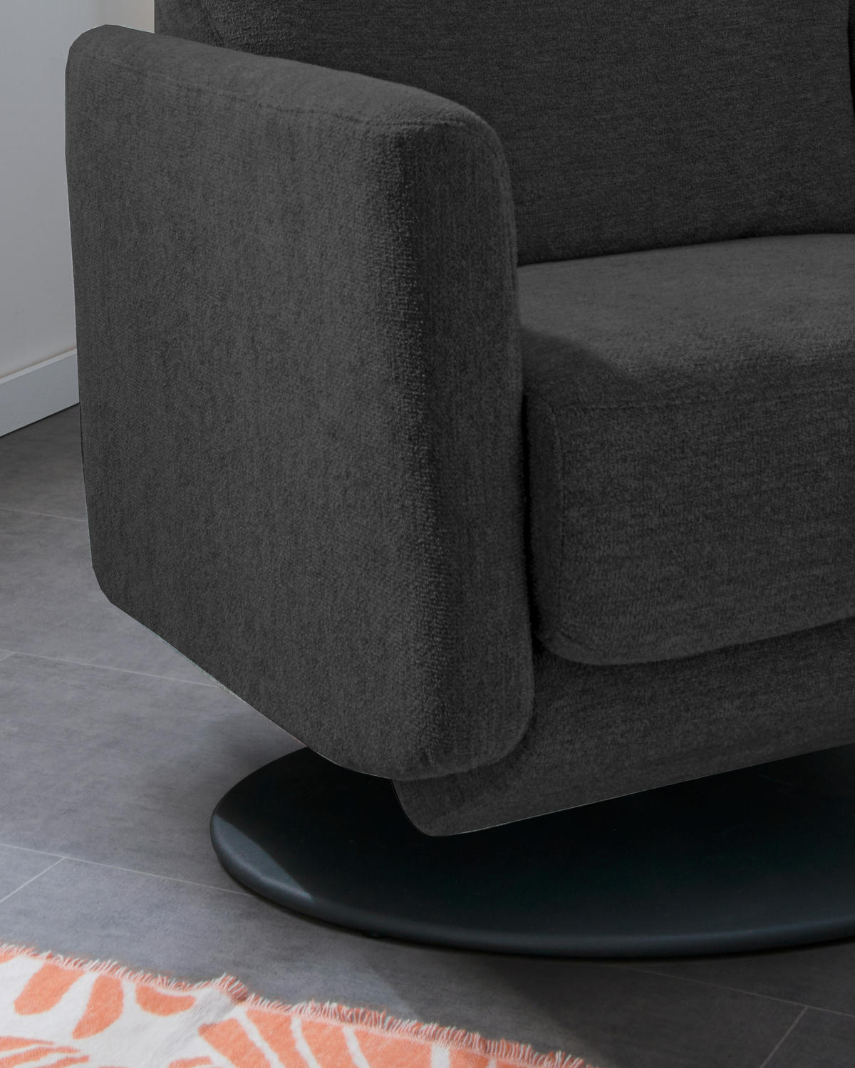 RELAXSESSEL in Textil Schwarz  - Schwarz, Modern, Textil/Metall (77/105/87-154cm) - Livetastic