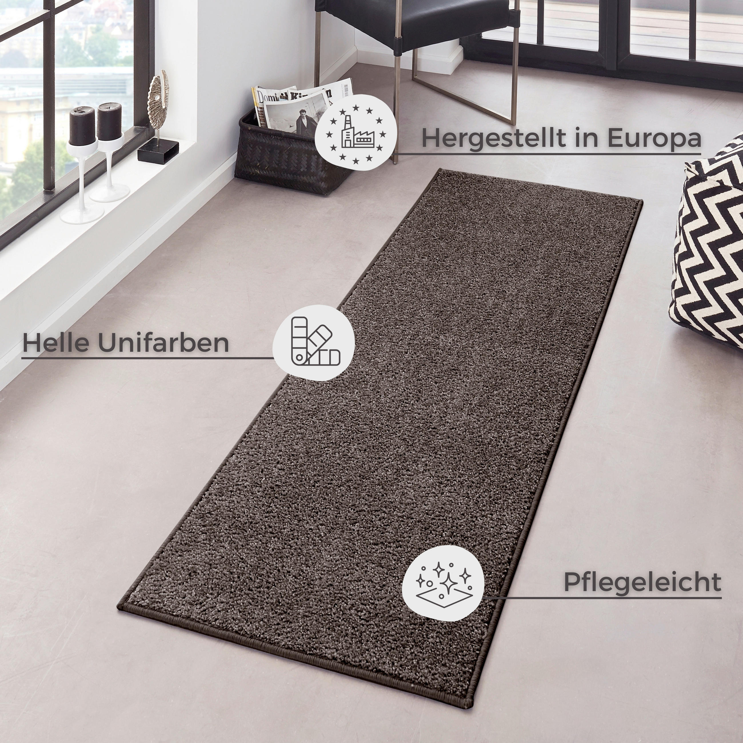 WEBTEPPICH 80/400/400 cm Pure Anthrazit  - Anthrazit, Basics, Kunststoff (80/400/400cm) - Hanse Home