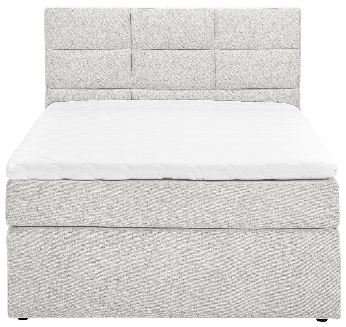 POSTELJA BOXSPRING 140 cm   x 200 cm  , tekstil sivobela  - črna/sivobela, Konvencionalno, tekstil (140/200cm) - Carryhome