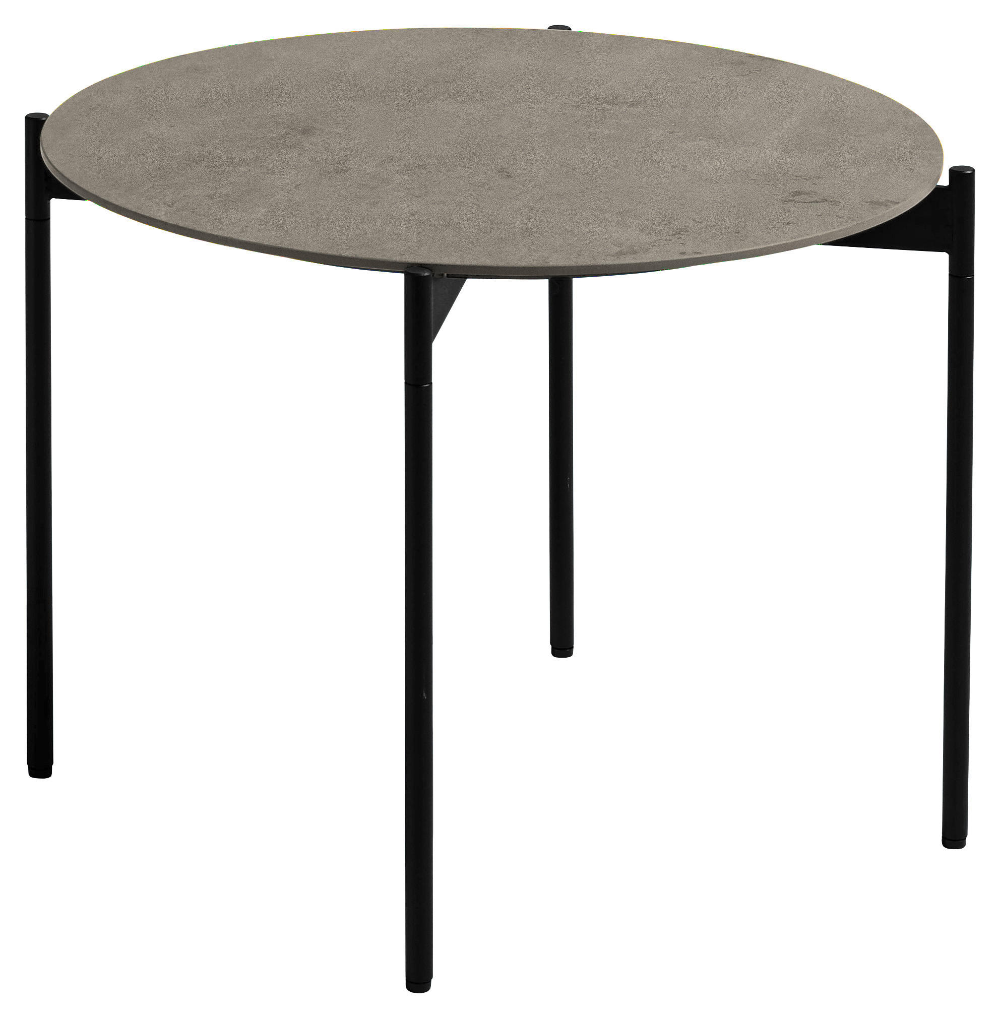 COUCHTISCH 55/55/42 cm rund Schwarz, Hellgrau  - Hellgrau/Schwarz, Design, Keramik/Metall (55/55/42cm) - Venjakob