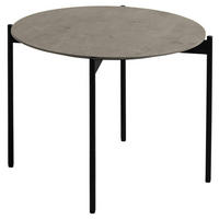 COUCHTISCH 55/55/42 cm rund Schwarz, Hellgrau  - Hellgrau/Schwarz, Design, Keramik/Metall (55/55/42cm) - Venjakob