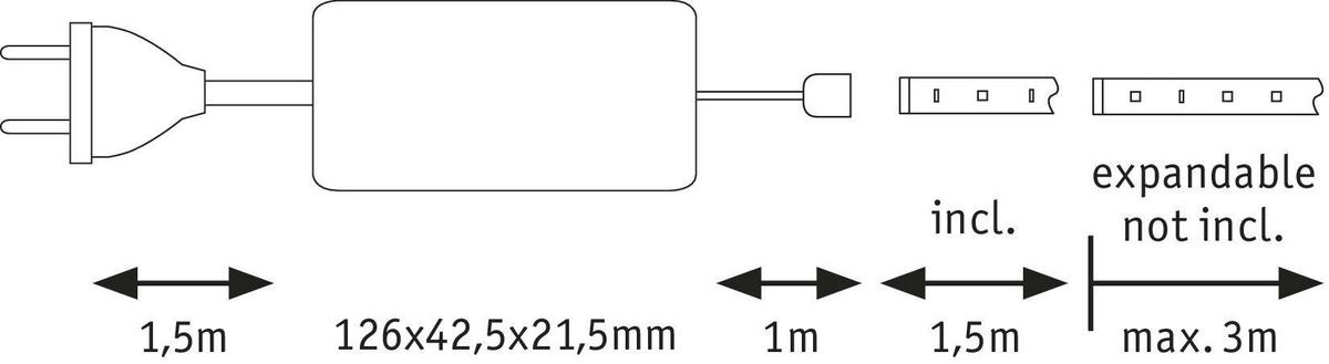 LED-STRIP 70668 150-300,0 cm   - Silberfarben, Basics, Kunststoff (150-300,0cm) - Paulmann