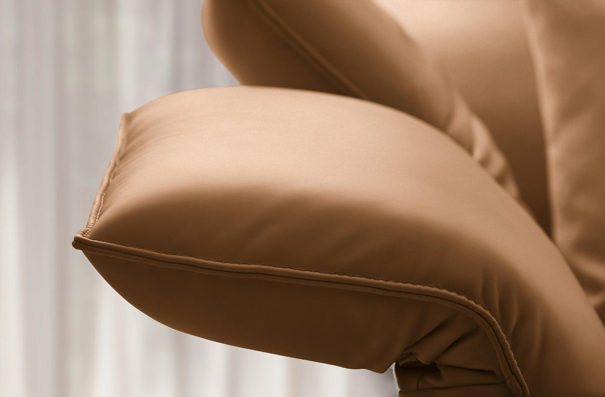 ECKSOFA  in Echtleder Cognac  230/290 cm  - Cognac/Anthrazit, Design, Leder/Metall (230/290cm) - Johann Jakob