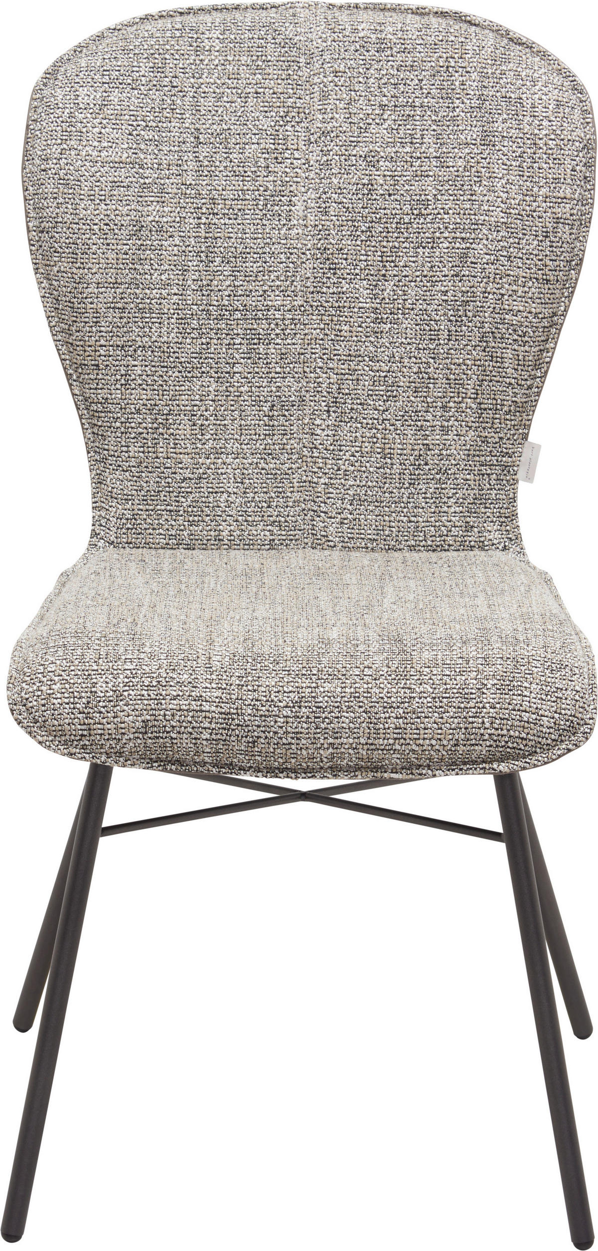 STUHL  in Stahl Webstoff Echtleder pigmentiert Metall, Textil, Leder  - Anthrazit/Naturfarben, Design, Leder/Textil (48/91/61cm) - Bert Plantagie