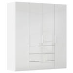 DREHTÜRENSCHRANK 201/223/61 cm,  in Weiß, Weiß Hochglanz, 4-türig  - Weiß Hochglanz/Weiß, Basics, Holzwerkstoff/Metall (201/223/61cm) - Novel