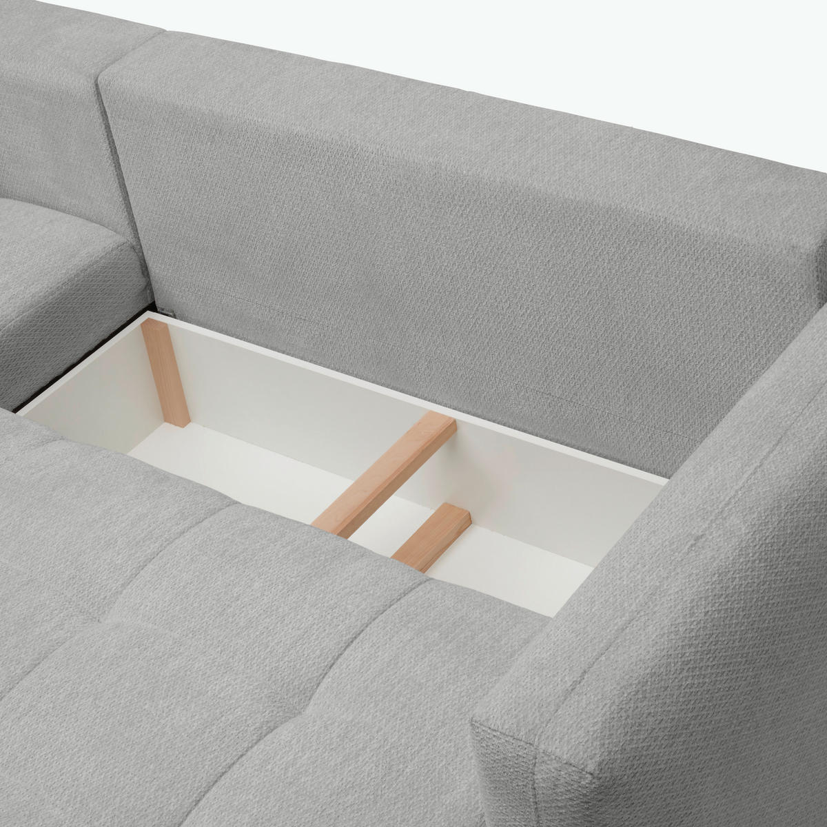 ECKSOFA in Chenille Grau  - Schwarz/Grau, Modern, Kunststoff/Textil (172/276cm) - Hom`in
