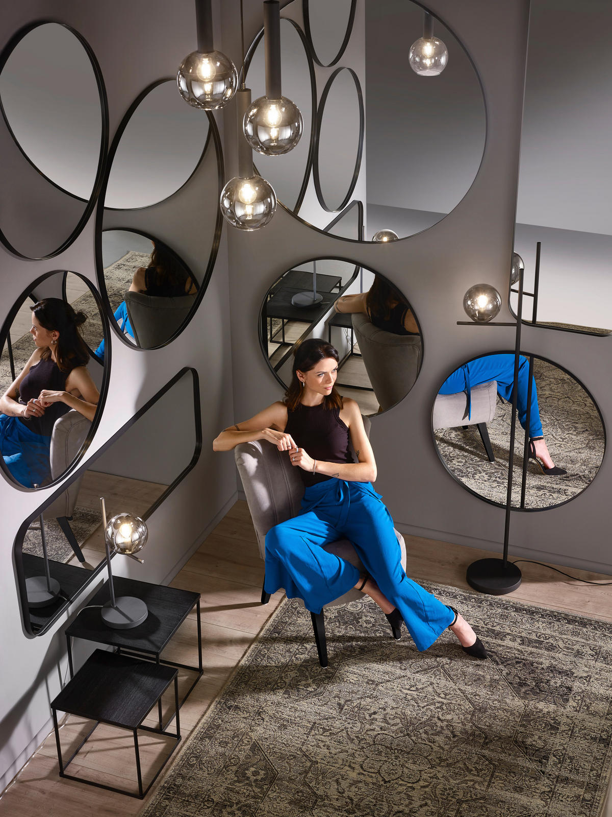 WANDSPIEGEL Schwarz  - Schwarz, Trend, Glas/Metall (80/80/2,8cm) - Boxxx