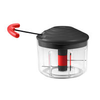 GEMÜSESCHNEIDER-AUFSATZ - Dunkelgrau/Rot, Basics, Kunststoff/Metall (13.5/13.5/11cm) - moHA!