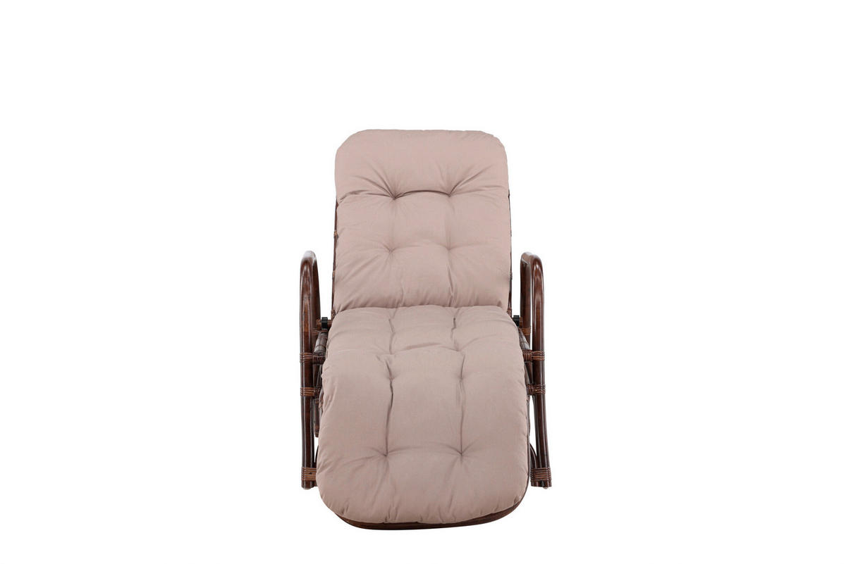 SONNENLIEGE 67/101/177 cm Rattan  - Beige/Braun, MODERN, Holz/Textil (67/101/177cm) - Gardenson