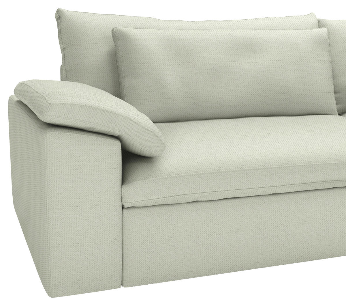 ECKSOFA  Chenille Sandfarben  - Sandfarben/Schwarz, Modern, Kunststoff/Textil (306/198cm) - Carryhome