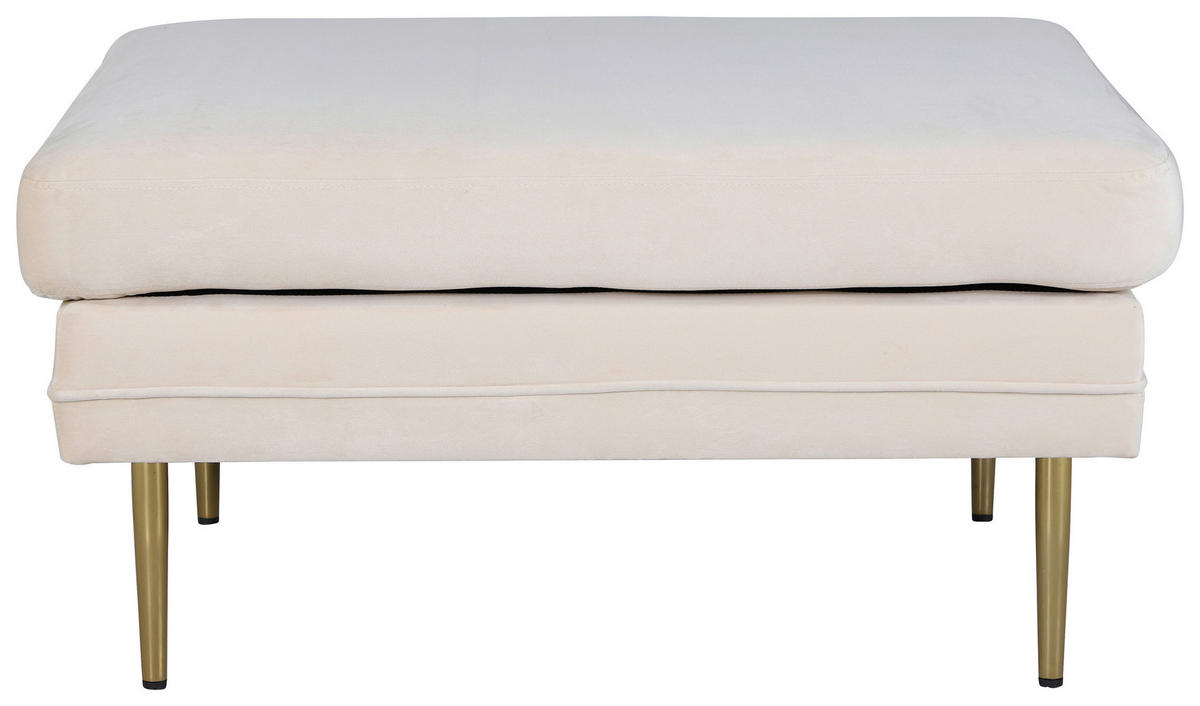 HOCKER in Metall, Textil, Kunststoff Goldfarben, Beige  - Beige/Goldfarben, Design, Kunststoff/Textil (90/49/70cm) - Livetastic