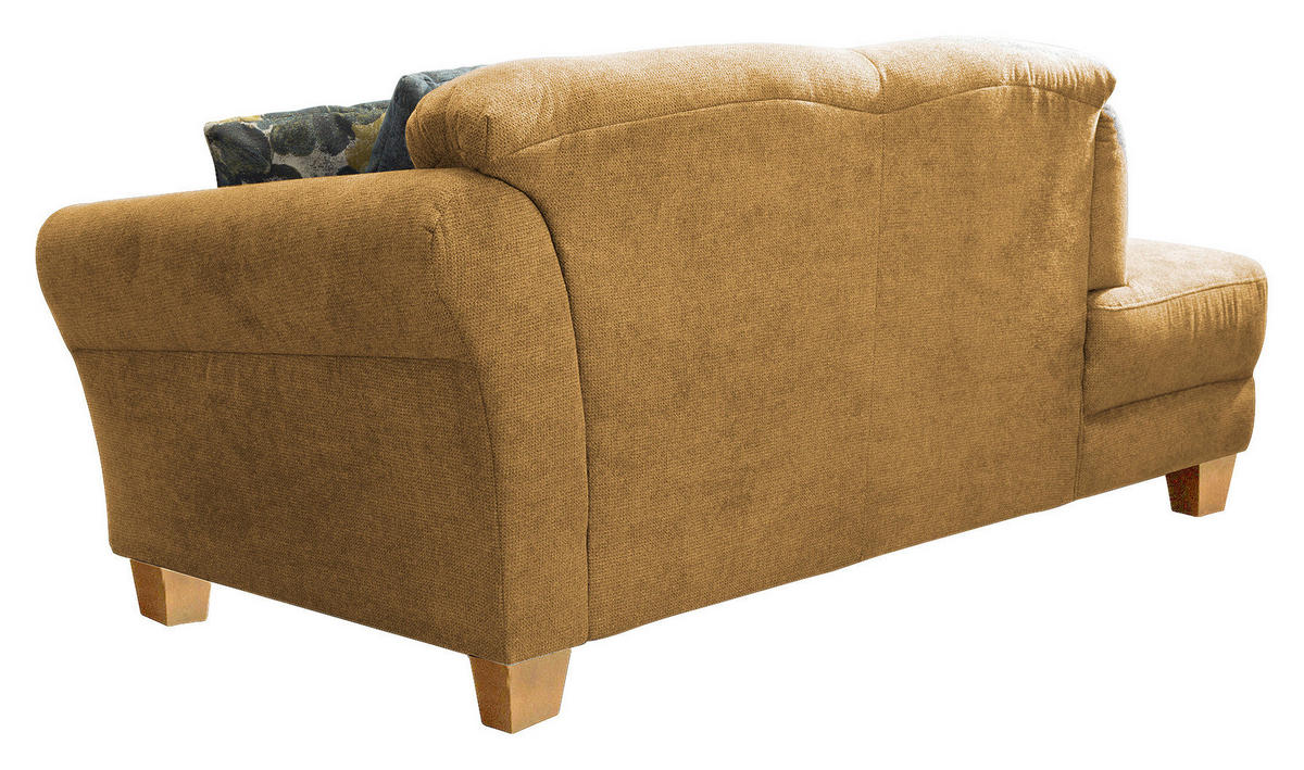 RÉCAMIERE Senfgelb Flachgewebe  - Senfgelb/Naturfarben, KONVENTIONELL, Holz/Textil (194/84/91cm) - Sit & More