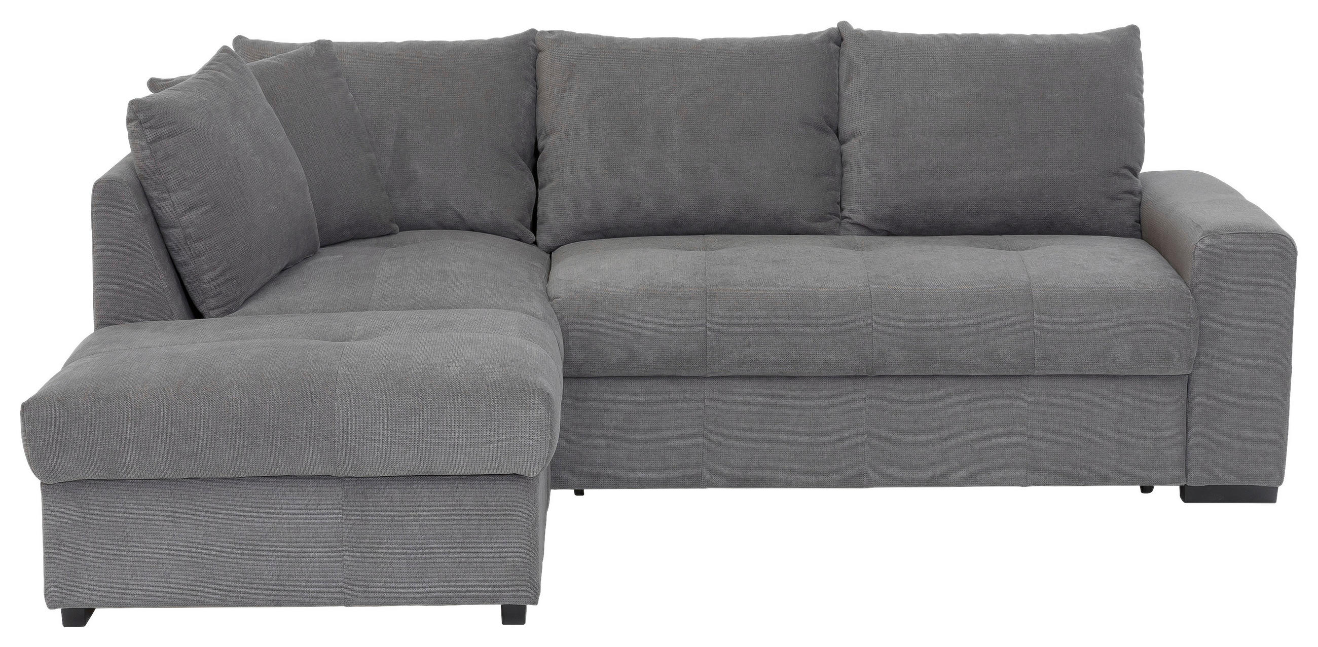 ECKSCHLAFSOFA Grau Mikrofaser  - Schwarz/Grau, MODERN, Kunststoff/Textil (173/241cm) - MID.YOU