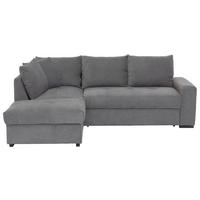 ECKSCHLAFSOFA in Mikrofaser Grau  - Schwarz/Grau, Modern, Kunststoff/Textil (173/241cm) - MID.YOU