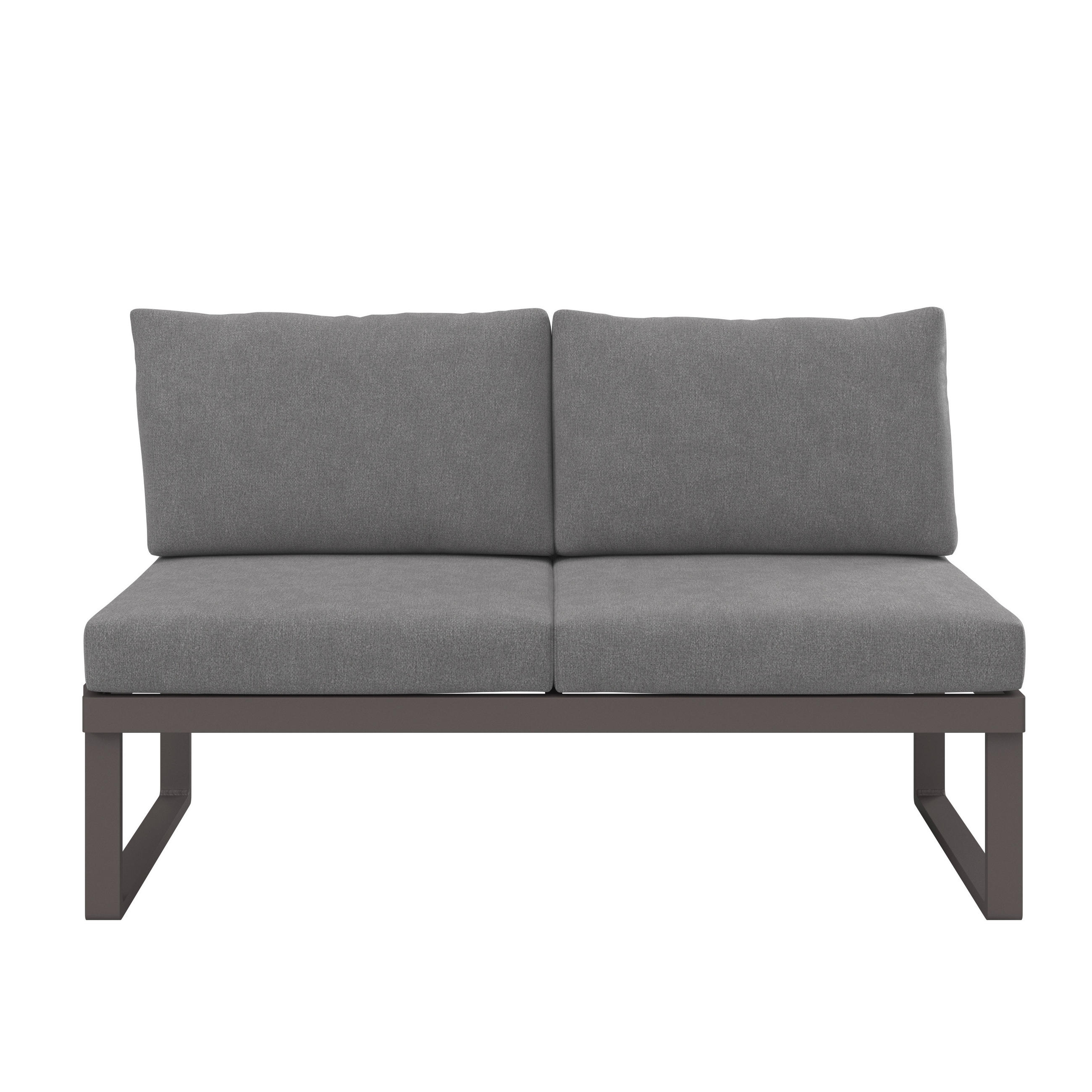 LOUNGESOFA 134/74/76 cm Aluminium  - Dunkelgrau/Anthrazit, Design, Textil/Metall (134/74/76cm) - Dieter Knoll