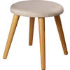 HOCKER in Textil Creme  - Creme, Design, Holz/Textil (40/42/40cm) - Echtwerk