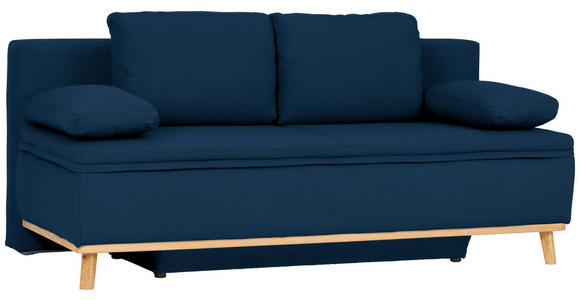 SCHLAFSOFA in Webstoff Dunkelblau  - Naturfarben/Dunkelblau, KONVENTIONELL, Holz/Textil (203/95/96cm) - Venda