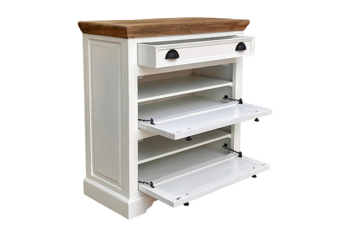 SCHUHSCHRANK  in 85/90/40 cm  - Schwarz/Weiß, KONVENTIONELL, Holz/Holzwerkstoff (85/90/40cm) - MID.YOU