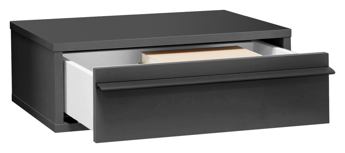 NACHTKÄSTCHEN 50/17/34 cm  in Graphitfarben  - Schwarz/Graphitfarben, KONVENTIONELL, Holzwerkstoff/Metall (50/17/34cm) - Chameo