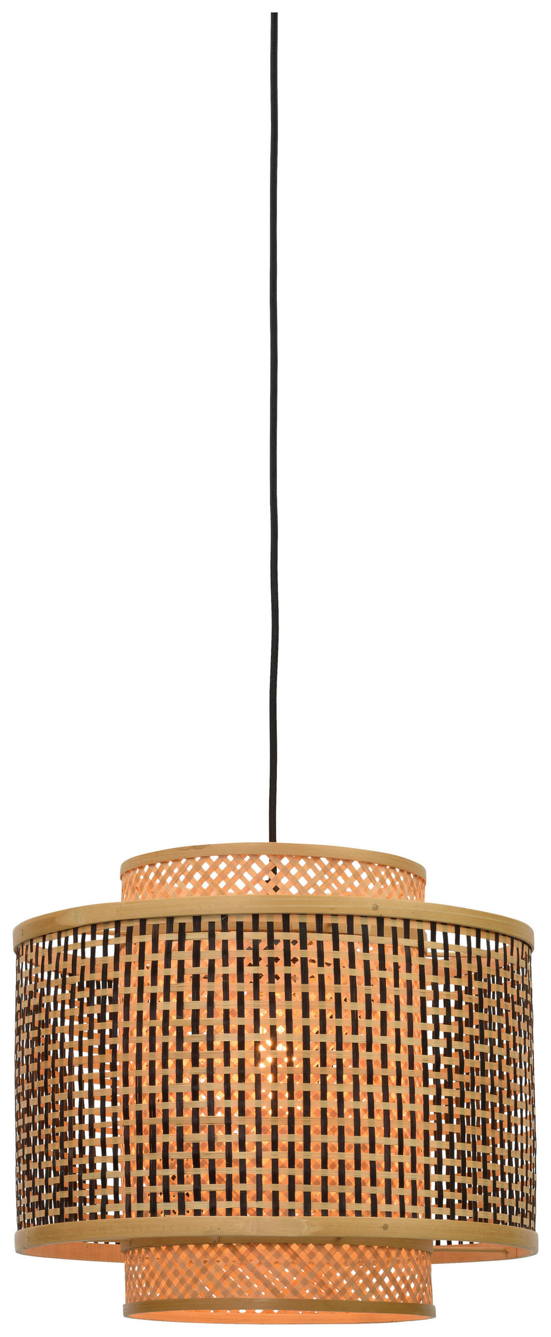 HÄNGELEUCHTE GOOD&MOJO 43/243/41,5 cm   - Schwarz/Braun, Design, Naturmaterialien (43/243/41,5cm) - Good & Mojo
