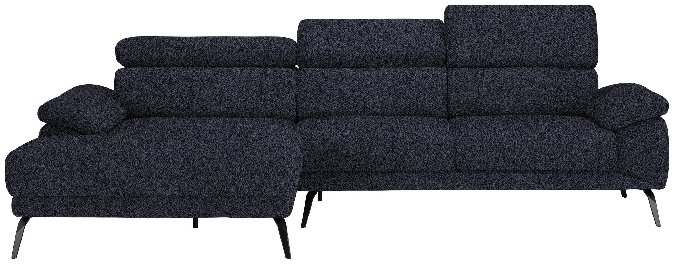 ECKSOFA Anthrazit Velours  - Anthrazit/Schwarz, Design, Textil/Metall (187/295cm) - Novel