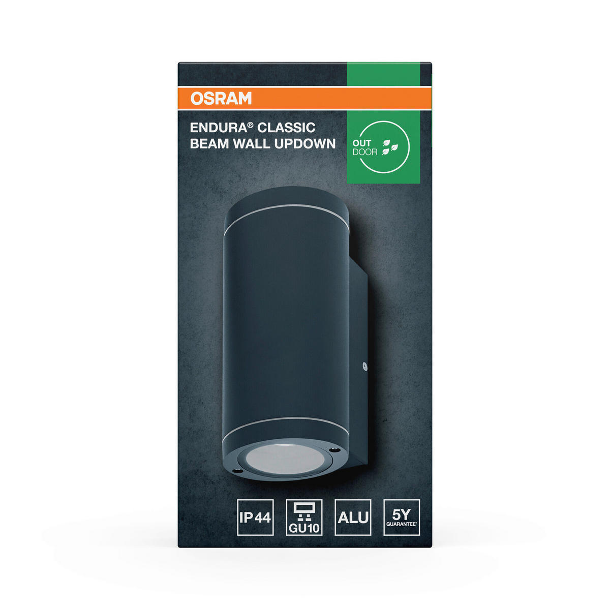 AUßENLEUCHTE 10,4/9,2/20 cm   - Dunkelgrau, Basics, Glas/Metall (10,4/9,2/20cm) - Osram