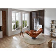 RELAXSESSEL in Leder Braun  - Edelstahlfarben/Braun, Design, Leder/Metall (78/112/85cm) - Cantus