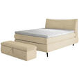 BOXSPRINGBETT 160/200 cm,  in Beige, gepolstertes Kopfteil, Topper, Matratzen, H3 + H4 = fest + sehr fest  - Beige/Schwarz, Trend, Holz/Textil (160/200cm) - Esposa