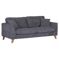 3-SITZER-SOFA in Cord Dunkelgrau  - Dunkelgrau/Buchefarben, Design, Holz/Textil (200/63/90cm) - MID.YOU