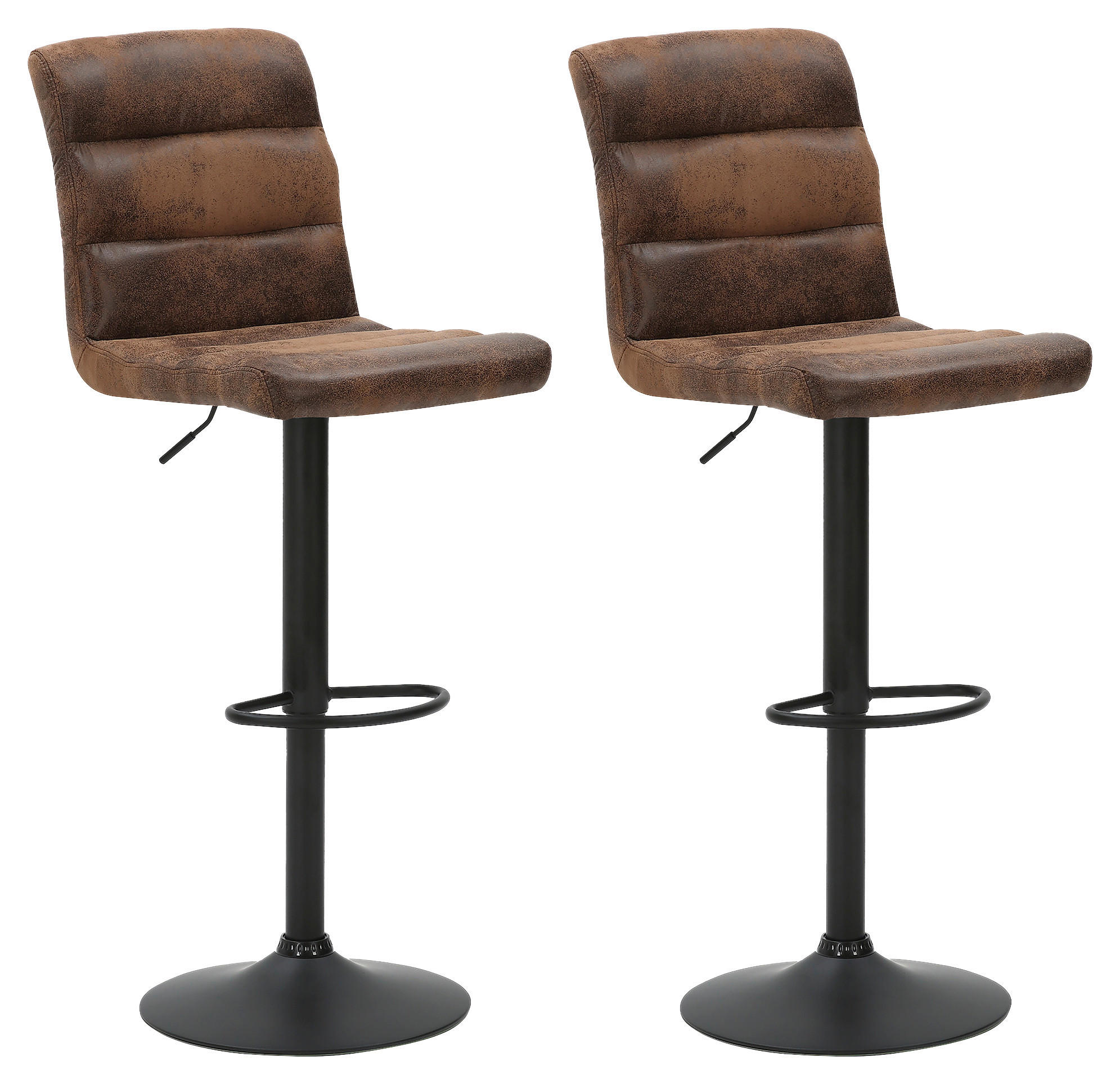 BARHOCKER-SET in Anthrazit, Braun  - Anthrazit/Braun, LIFESTYLE, Textil/Metall (42/61-83/43cm) - MID.YOU