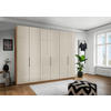 FALTTÜRENSCHRANK  in Champagner, Eiche Bianco  - Schieferfarben/Eiche Bianco, KONVENTIONELL, Glas/Holzwerkstoff (300/216/58cm) - Dieter Knoll